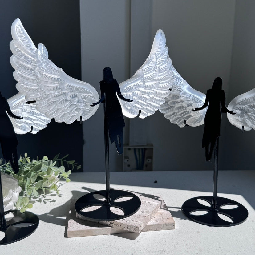 Large Selenite Angel Wings